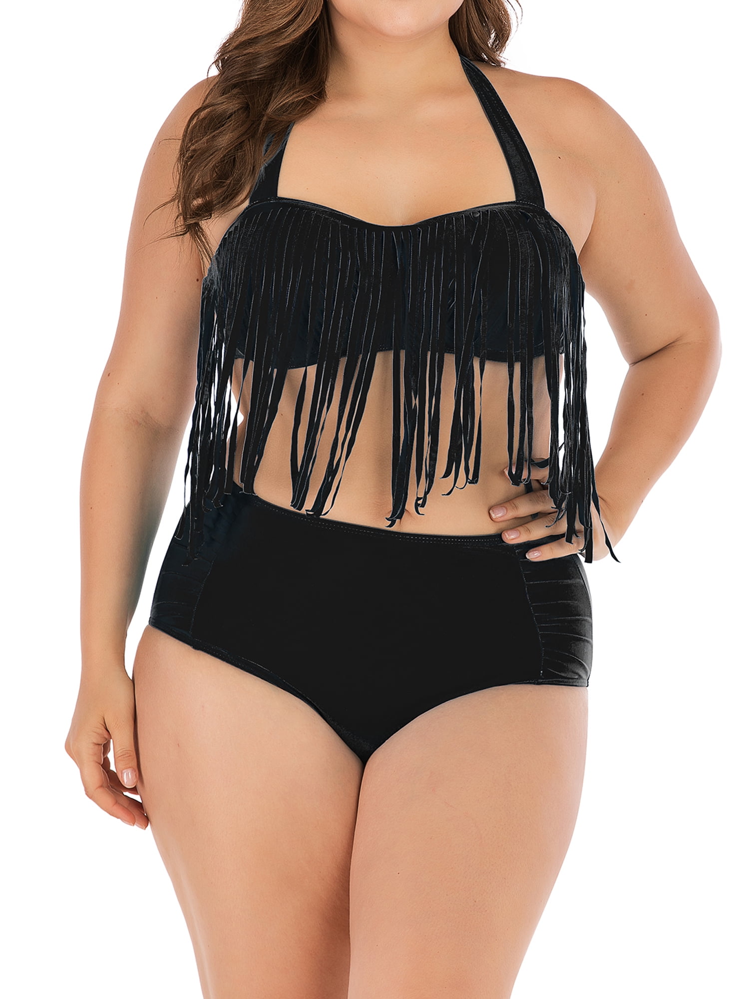 plus size tassel swimsuit