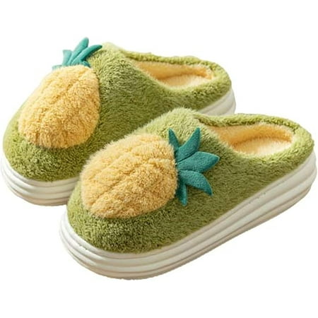 

PIKADINGNIS Women Men Cozy Fluffy Fur Soft House Slippers Furry Cute Fruit