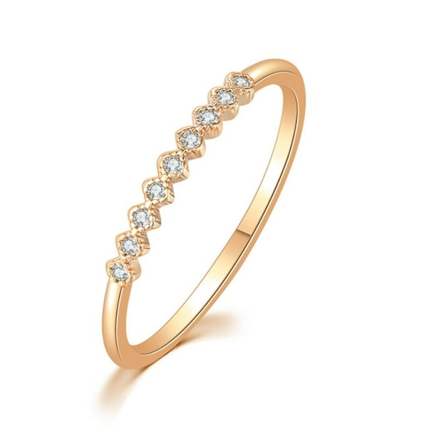 Anillos de Zirconia cúbica minimalista Ailodo para mujeres y niñas, anillos sencillos de moda para fiestas, bodas, anillos de dedo para mujeres, joyería, regalo de San Valentín Tan Jianjun unisex