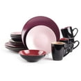 thumbnail image 2 of Colors Life 16pc Dinnerware Set - Very Berry, Stoneware, 4 Assorted Colors, Dishwasher Safe, Microwave Safe, Service for 4, 2 of 7