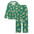 thumbnail image 5 of Summer Pajamas – Cute 2 Piece Womens Loungewear Women's Christmas Printed Button Pocket Long Sleeved Pants Home Sleepwear Set, 5 of 5