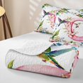 thumbnail image 4 of Castle Fairy Floral Letter C Hummingbird Quilt King for Adults,Spring Garden King Coverlet Set, 4 of 7