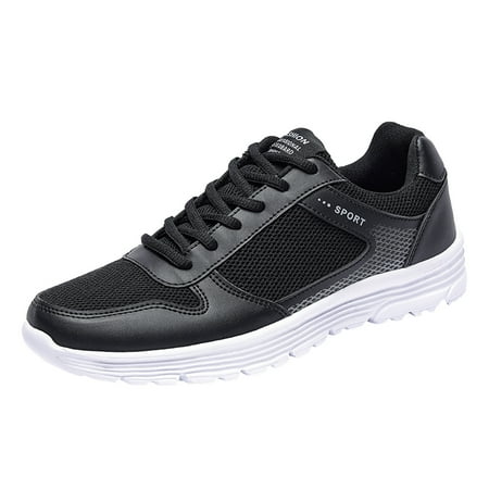 XDDST Mens Shoes Casual Fashion Men Mesh Mountaineering Casual Sport Shoes Lace Up Solid Color Running Breathable Soft Bottom