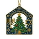 thumbnail image 2 of Adorno navideño interreligioso para Hanukkah | Decoración navideña con menorá y estrella de David | Recuerdo de metal esmaltado para celebraciones interculturales, 2 of 4