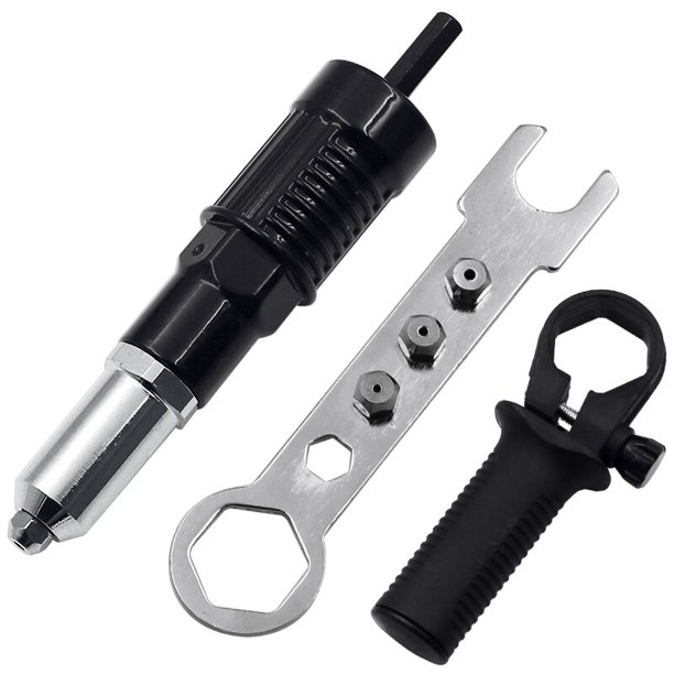 Pistola de tuercas de remache eléctrica, herramienta de remachado, adaptador de taladro de remachado inalámbrico, herramienta de tuerca de inserción, pistola de clavos multifunción, remache automático Tan Jianjun unisex