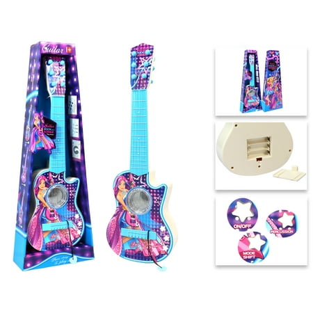 Rock House Metal Guitar - Rock Girls Royals Plastic Toy Guitar Blue