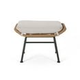 thumbnail image 5 of Noble House Avalyn Indoor Modern Boho Wicker Chat Set with Ottomans, Light Brown, Beige, and Black, 5 of 10