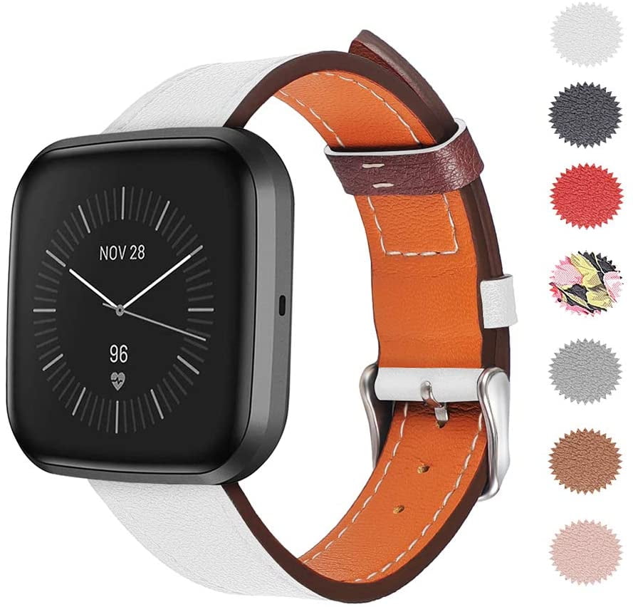 Leather Bands Compatible with Fitbit Versa 2 Band Small Large, Classic