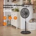 thumbnail image 3 of VENTILADOR PEDESTAL MYTEK 3404 18 PUL 5 ASPAS 120w negro 1 MyTek 3404, 3 of 9