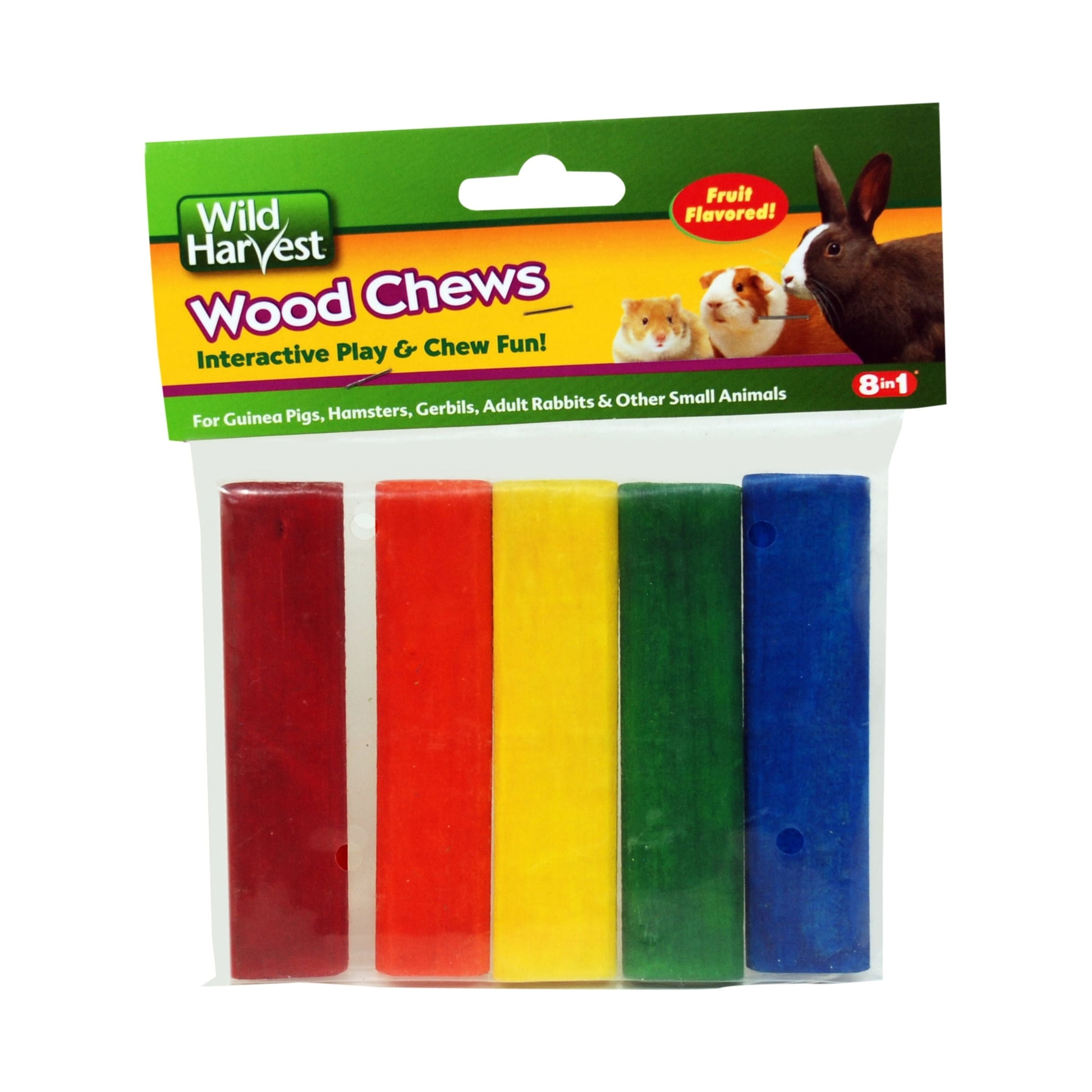 (2 pack) Wild Harvest Colored Fruit Flavored Wood Chews for Small Animals