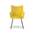 thumbnail image 2 of Limari Home Barrett 15.5" Modern Velvet Dining Chair in Yellow/Matte Black, 2 of 5