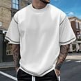 thumbnail image 2 of Men's Trend Short Sleeve T Shirt Casual Comfort Fit Breathable Summer Tee for Daily Wear Mens Basic Tee Shirts Summer Vintage T Shirts, 2 of 9