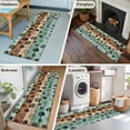 thumbnail image 5 of Runner Rug 2'x6', Teal Blue Brown Washable Non-Slip Hallway Runner Rugs, Rustic Farmhouse Dog Paw Vintage Bedside Rugs Floor Mats Carpet Runners for Kitchen Bathroom Laundry Room, 5 of 8