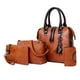 thumbnail image 5 of Bolso de Mano de Moda para Mujer, Bolsos de Cuero PU + Bolso de Hombro + Monedero + Tarjetero, Cumpleaños de Nad para Mujer Marrón Soledad Monedero del bolso de las mujeres, 5 of 10