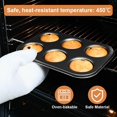 thumbnail image 5 of 2 moldes de acero premium para muffins, redondos, para cupcakes y brownies (negro, 6 tazas), 5 of 5