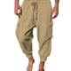 thumbnail image 2 of Pantalones deportivos de color liso para hombre, holgados, con cordones y pierna roscada, cargo, de longitud hasta el tobillo, 2 of 6