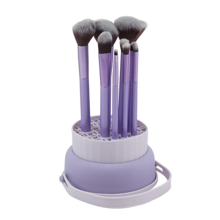 Candie Couture 9 Piece Brush Set with Silicone Holder.  Hold, Display and Dry Your Brushes.