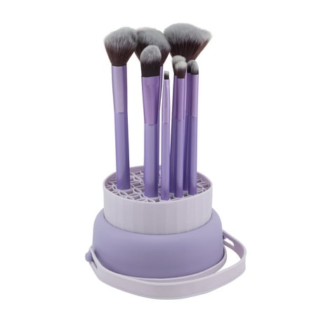 Candie Couture 9 Piece Brush Set with Silicone Holder. Hold, Display and Dry Your Brushes.
