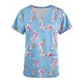 thumbnail image 4 of Nmnitkp Womens Scrub Tops Boasting Colorful Floral Prints Along With Short Sleeve Scrub Tops Suitable for Nursing Uniforms With Convenient Pockets, 4 of 4