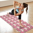 thumbnail image 6 of Pink Cartoon Unicorn Pattern Hot Yoga Mat Towel Non Slip for Hot Yoga - Quick-Drying Yoga Mat Cover with 4 Corner Pockets with Travel Bag - Hot Yoga Towel Non Slip 74"x26", 6 of 6
