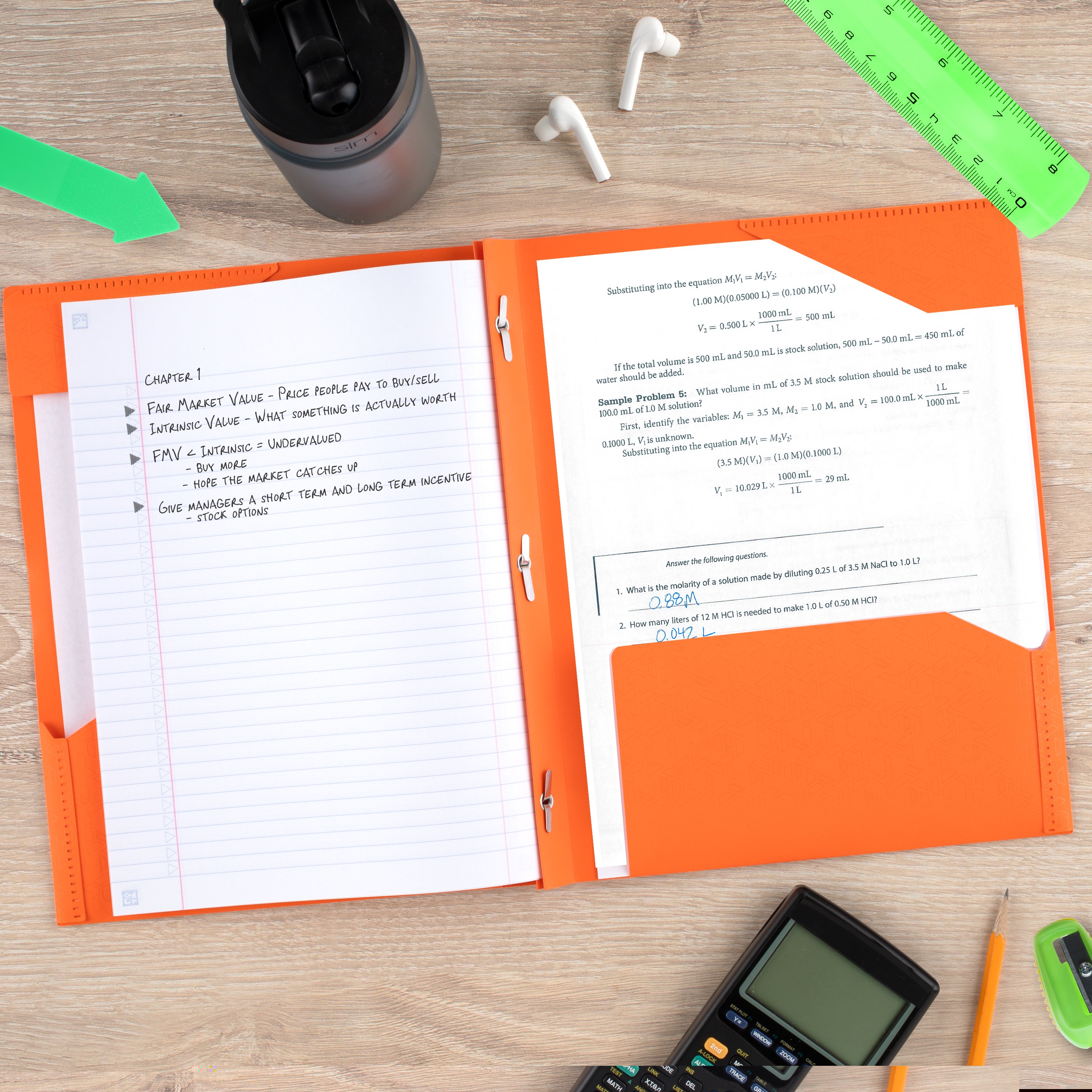 Five Star Advance Stay-Put Folder, Orange