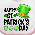 thumbnail image 4 of Inktastic Happy St. Patrick's Day Green Hat and Clovers Boys or Girls Baby Bib, 4 of 4