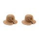 thumbnail image 2 of Qarigey Sombrero de paja de verano para mujer, sombreros para el sol de ala ancha con lazo, para deportes al aire libre, ahuecado, plegable, a Caqui M (56-58 cm) 2piezas, 2 of 6