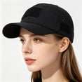 thumbnail image 3 of Gorra deportiva transpirable de malla para exteriores con paneles para sujetar insignias: gorra táctica ajustable para senderismo, caza y pesca con soportes para gafas de sol., 3 of 6