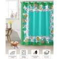 thumbnail image 5 of Easter Shower Curtain Cartoon Bunny Shower Curtains for Bathroom Decor Eggs Basket Green Teal Blue Bath Curtains Sets for Spring Easter Bathroom Decor Fabric Waterproof Extra Long 72" X 84", 5 of 5