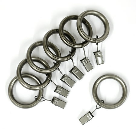 Lumino Pewter Curtain Clip Rings Set Of Seven Walmart Com