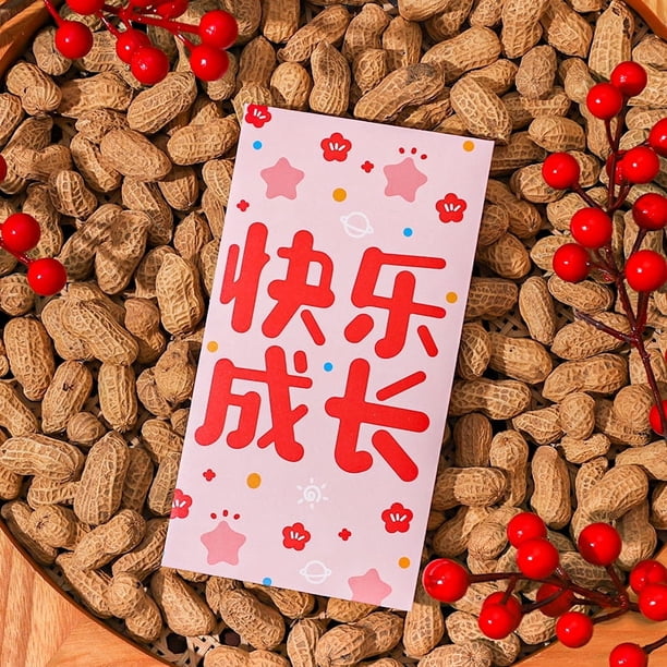 Xiao Hua Sobres rojos de Año Nuevo Chino, 12 sobres para dinero en efectivo, bolsillo de la suerte para Navidad - C02