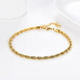 thumbnail image 5 of U7 Rope Chain Anklets Gold Plated 3mm Braided Foot Chain Ankle Bracelet for Women, 5 of 7