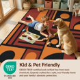 thumbnail image 4 of Design&I 3'x5' Washable Accent Rug Pet Friendly & Non-Slip Built-In Grip Orange Red Geometric Abstract Design Rectangular with Bold Symmetric Shapes for Bedroom, Walk-in Closet, 4 of 7