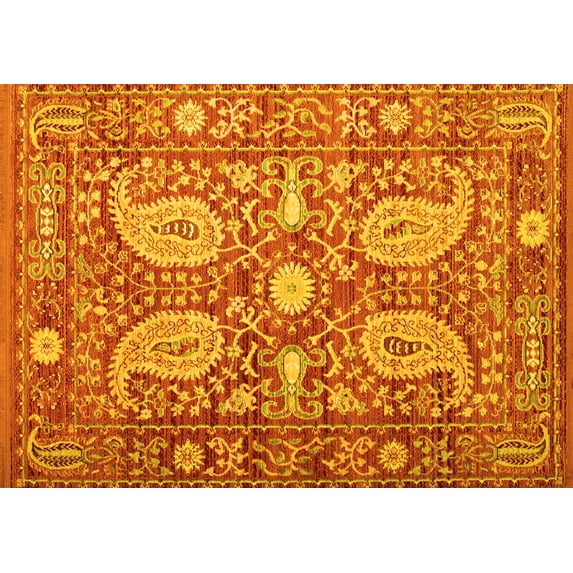 Ahgly Company Indoor Rectangle Persian Yellow Traditional Area Rugs, 2' x 5'