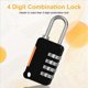 thumbnail image 4 of 4 Uds. Candado con Combinación de Números de 4 Dígitos, Candado Impermeable para Exteriores, Cerradura Codificada de Seguridad para Maletas y Equipaje, 4 of 7