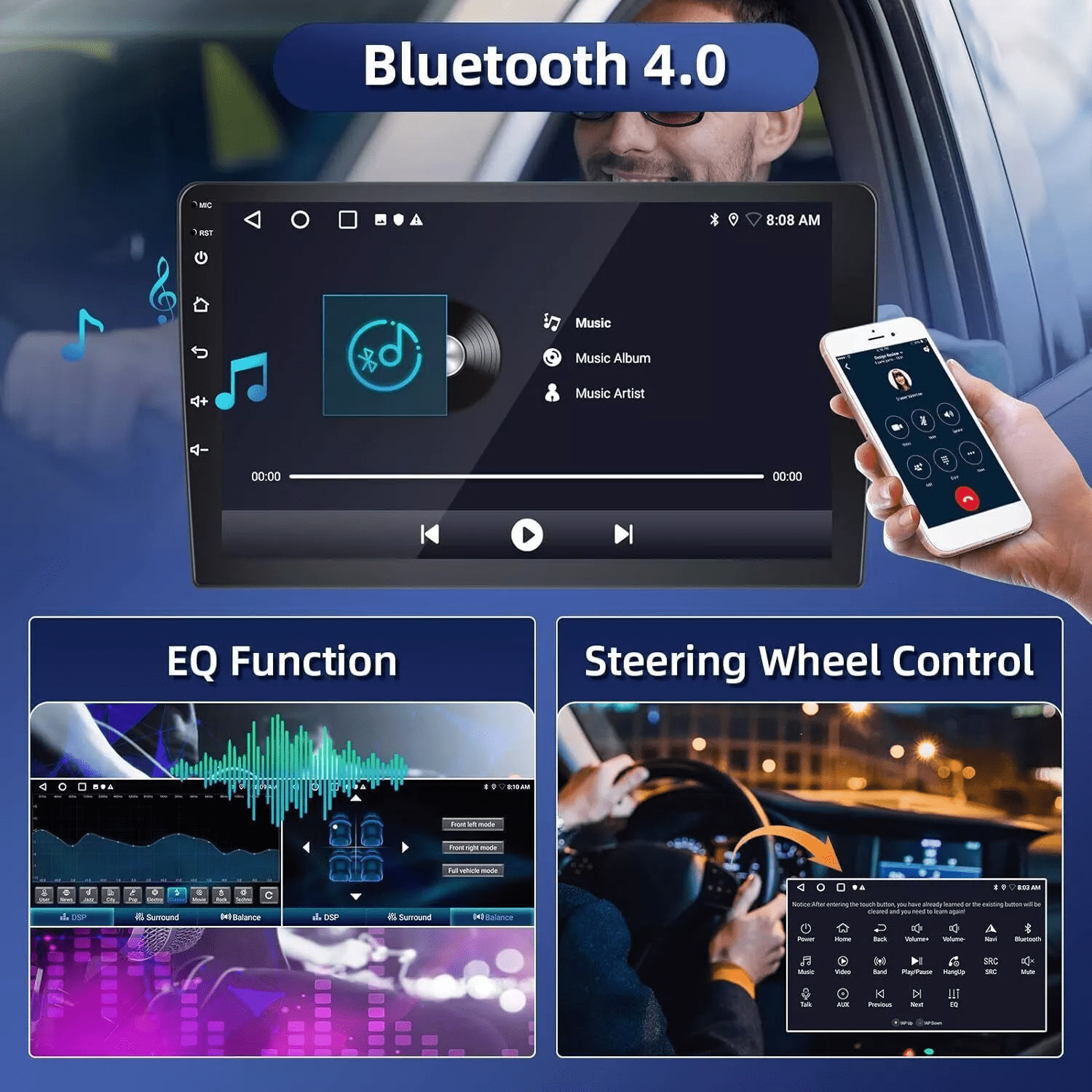 Android 14 Car Stereo For Mercedes C-Class W203 & CLK W209 (2003-2009) - 9" Touchscreen