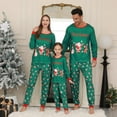 thumbnail image 2 of ZEFORTEX Christmas theme matching long-sleeved pajama set for men and women in green, 2 of 7