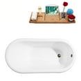 thumbnail image 3 of 60" Cast Iron R5120BL-BNK Soaking Clawfoot Tub and Tray with External Drain in Brushed Nickel and Matte Black Clawfeet, 3 of 9