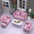 thumbnail image 3 of 1:12 simulada, sofá, sillas, conjunto de sofá, accesorios de decoración para hogar, exquisita, artesanías de Baoblaze Sofá en miniatura, 3 of 8