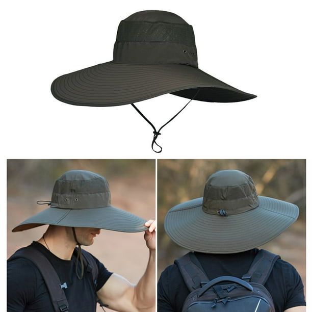 Chapeau De Soleil UPF50+ Avec Moustiquaire, Protection De La Nuque, En Maille, étanche, Avec Large Bord, Pour La Pêche, Le Jardinage, Le Camping, L'apiculture, Bleu Marine, Taille Unique