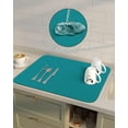 thumbnail image 4 of Teal Dish Drying Mat for Kitchen Counter, Super Absorbent Quick Dry Coffee Bar Mat Pad Thin Diatomaceous Sink Mat Non Slip Dish Drainer Mat 16''''x18'''' Turquoise Pure Teal, 4 of 6