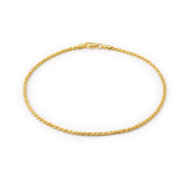 Bling Jewelry Simple Cable Rope Chain Anklet Ankle Bracelet For Women