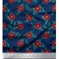 thumbnail image 1 of Soimoi Silk Fabric Leaves & Floral Artistic Print Fabric by Yard 42 Inch Wide, 1 of 1