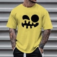 thumbnail image 2 of VBARHMQRT Fishnet Shirt Men's Print Theme T Shirt Printed Solid Color Short Sleeve Top Yellow, 2 of 4