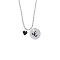 thumbnail image 2 of Delight Jewelry Acrylic 5/16" Black Heart Silvertone Script Initial Disc - C - Charm Necklace, 20"+3", 2 of 4