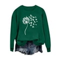 thumbnail image 4 of Craaazy Women's Round Neck St Patrick's T-shirts Long Sleeve Tops, 4 of 5
