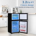 thumbnail image 6 of 3.5 Cu.Ft Mini Fridge Freezer, 2 Door Compact Refrigerator, 7 Level Adjustable Adjustable Shelf, Thermostat Freezer&nbsp;Fridge for Living Room, Kitchen and Apartment, Silvery, 6 of 7