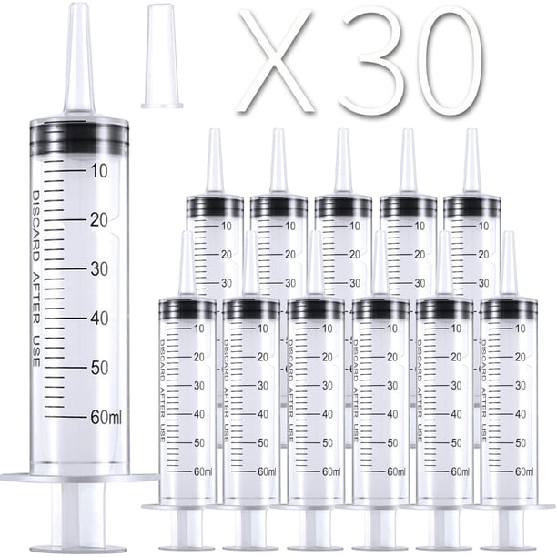 Paquete de 10 jeringas de plástico de 1 ml/cc, jeringas medidoras de líquidos, herramientas selladas individualmente con medición para laboratorios científicos, medición de líquidos, alimentación de m