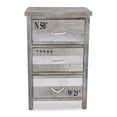 thumbnail image 3 of Contemporary Home Living 28.25" Gray and Silver Three Drawer Storage Cabinet with Galvanized Strip, 3 of 6