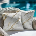 thumbnail image 4 of Decorative Throw Pillow Covers 18x18 Inch Set of 2 White Gold Marble Home Decor Pillow Cases for Couch, Modern Marble Cushion Case for Living Room Bedroom Bed Car Chair, 4 of 9
